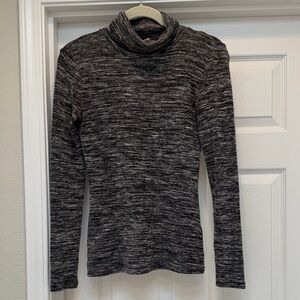 Anthropologie Women's Black Burnout Turtleneck Sweater